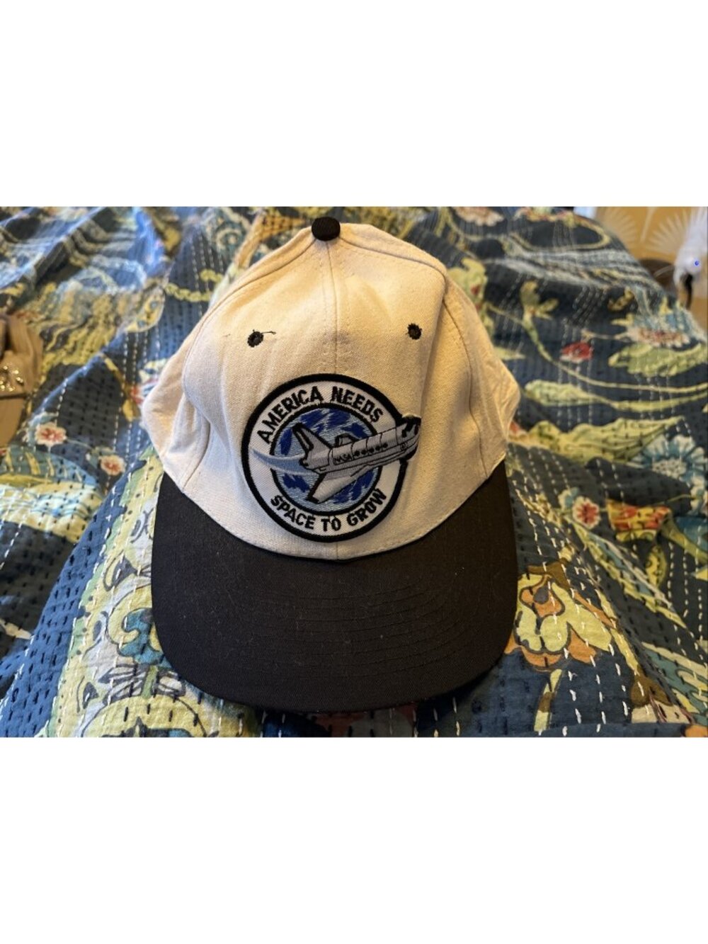 Vintage NASA Hat Shuttle Patch America Needs Space To Grow Snapback NISSIN Cap